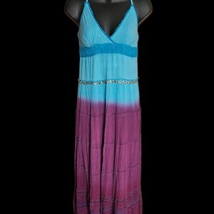Passport Blue and Purple Gradient Maxi Dress